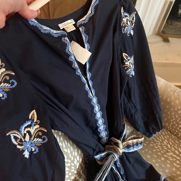 NWT Shoshanna Navy Blue Barkley Mini Dress with Embroidery 2 - Picture 7 of 15